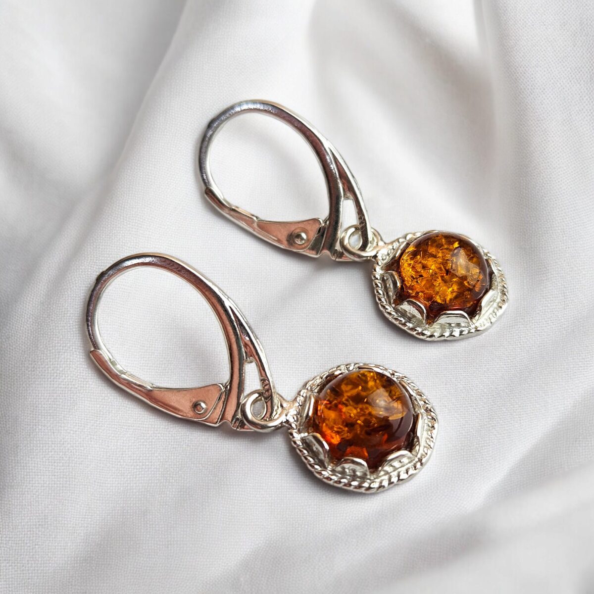 il_fullxfull.6070515905_i2gn.jpg Dainty Amber Drop Silver Earrings - Image 2