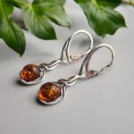 Honey Amber Drop Earrings - Image 4