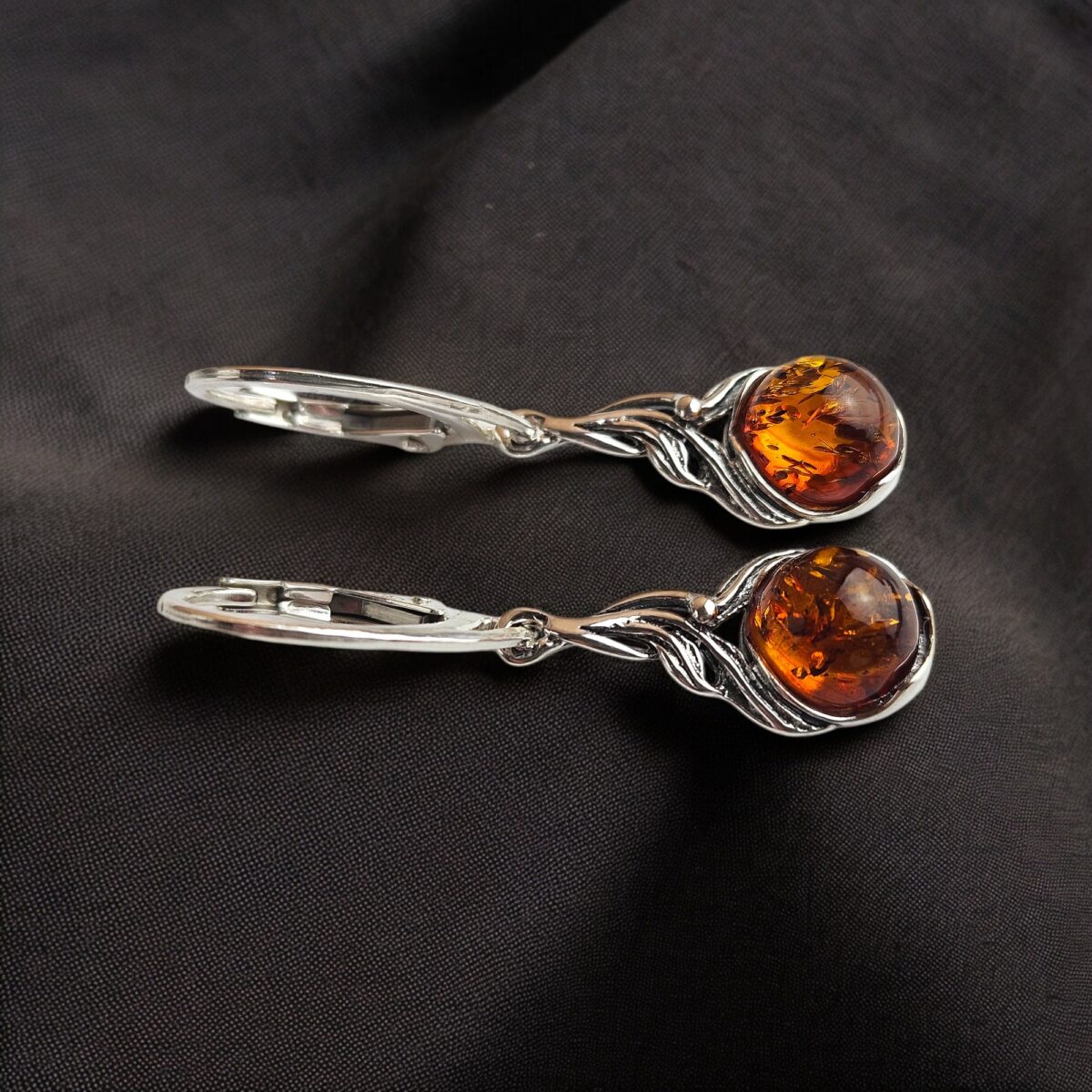 Honey Amber Drop Earrings - Image 5
