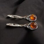 Honey Amber Drop Earrings - Image 5