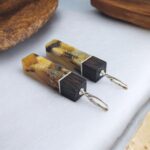 Black Swamp Oak Celestial Amber Earrings - Image 2