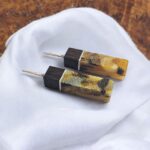Black Swamp Oak Celestial Amber Earrings - Image 3