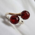 Adjustable Faceted Cherry Amber Wrap Ring - Image 5