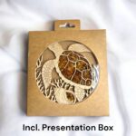Magnetic Amber Sea Turtle Ornament with Stand - Image 2