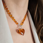 Amber Heart Pendant Necklace - Image 2