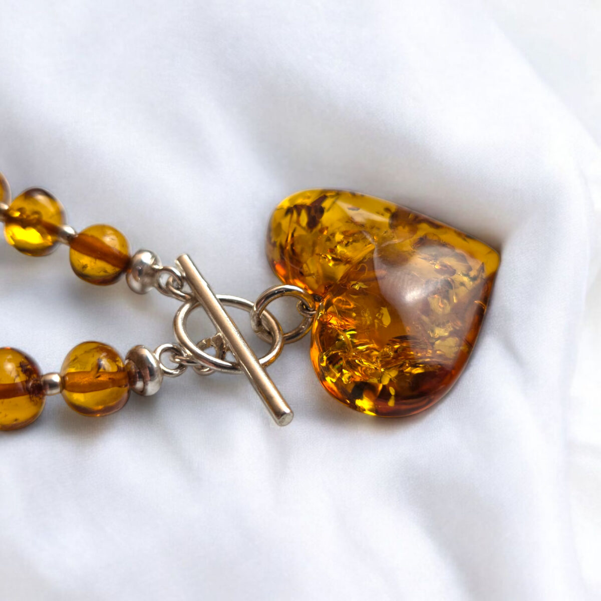 Amber Heart Pendant Necklace - Image 5