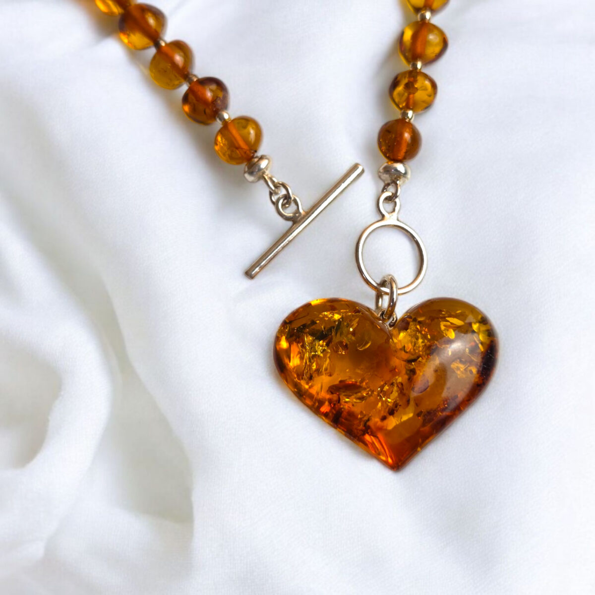 Amber Heart Pendant Necklace - Image 4