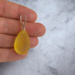 Celestial Lemon Amber Silver Earrings - Image 2