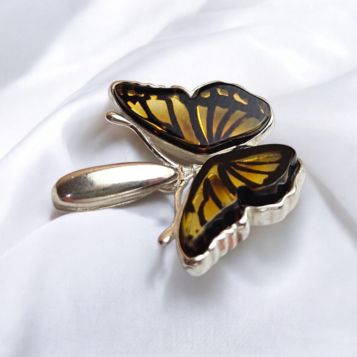 Dainty Small Butterfly Pendant Necklace Girls Women, Baltic Amber Tiny Charm Drop Teardrop Silver Gemstone Butterfly Lover Gifts Jewelry