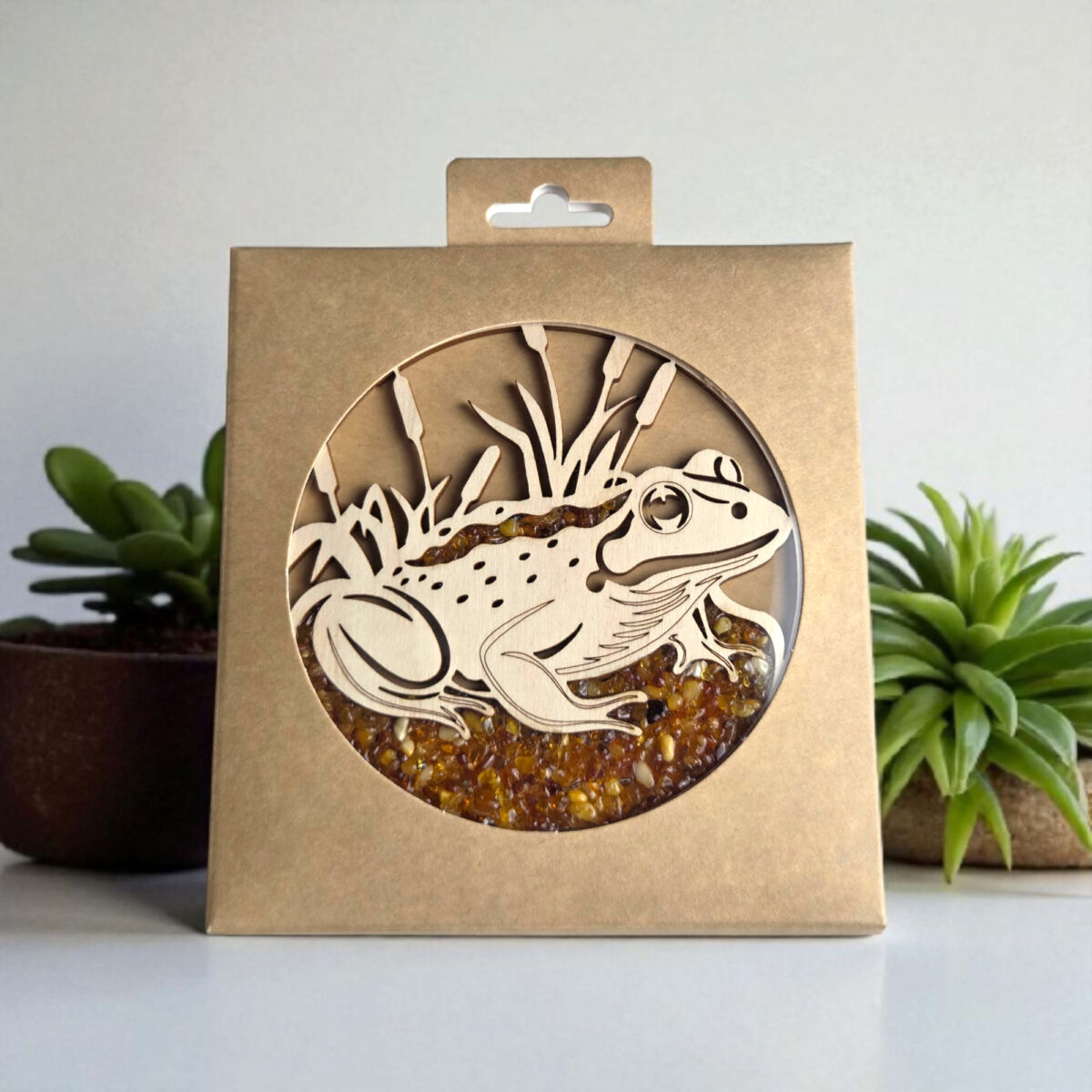 Frog Baltic Amber Ornament Window Meditation Gift Charm Crystal Christmas Dreamcatcher Amber Toad Art Wood Gemstone Frogs Lover Suncatcher