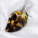 Carved Amber Skull Pendant - Image 3