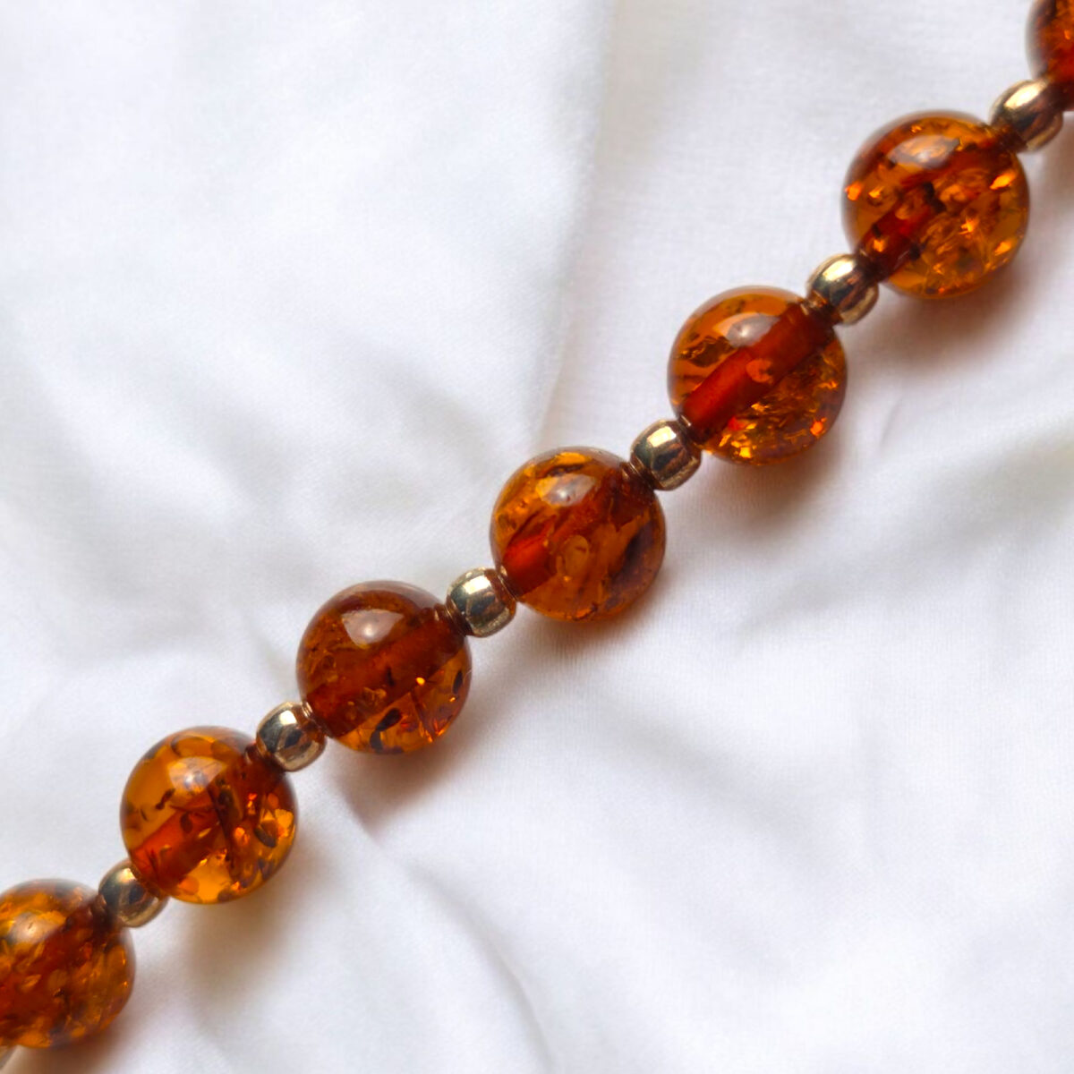 Minimalist Honey Amber Sphere Bracelet - Image 5