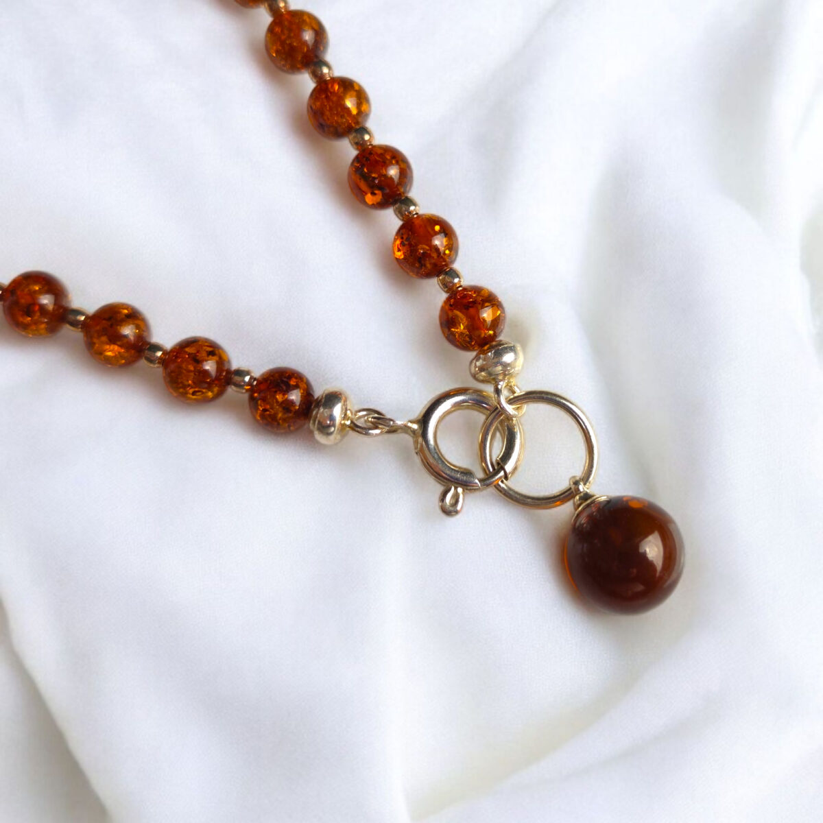Minimalist Honey Amber Sphere Bracelet - Image 4