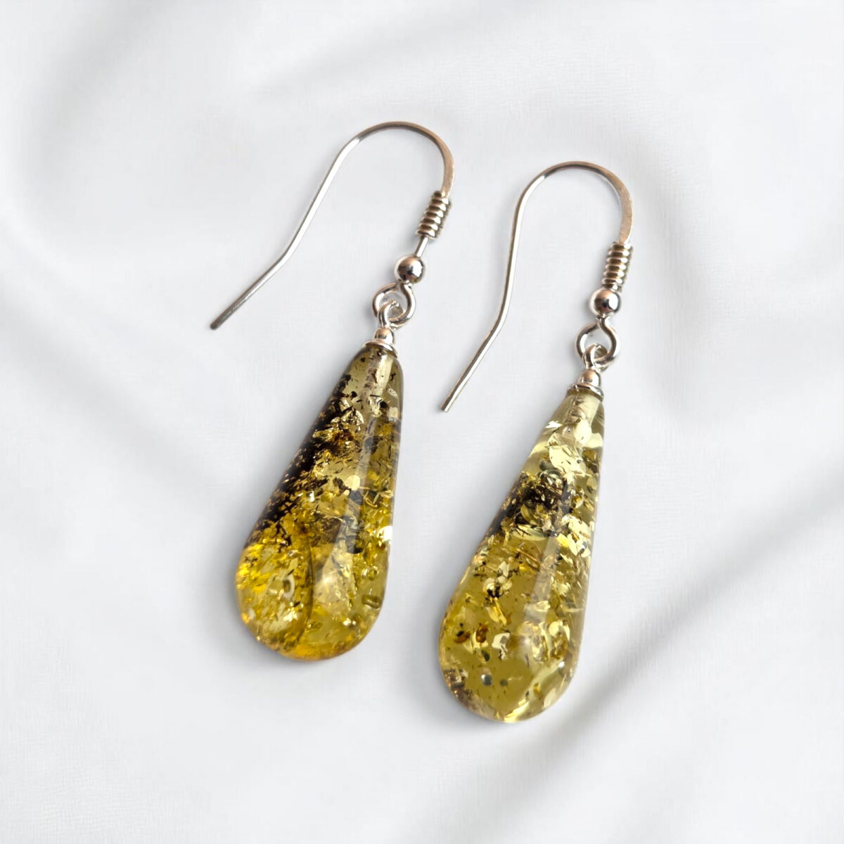 Green-Real-Natural-Baltic-Amber-Earrings-Small-Drop-Gemstone-Stone-Sterling-Silver-Teardrop-Lever-Back-Jewelry-Gift-Women Everyday Green Natural Real Baltic Amber Earrings, Tiny Teardrop Small Large Gemstone Drop Dangle Classic Silver Amber Jewellery Gift Women