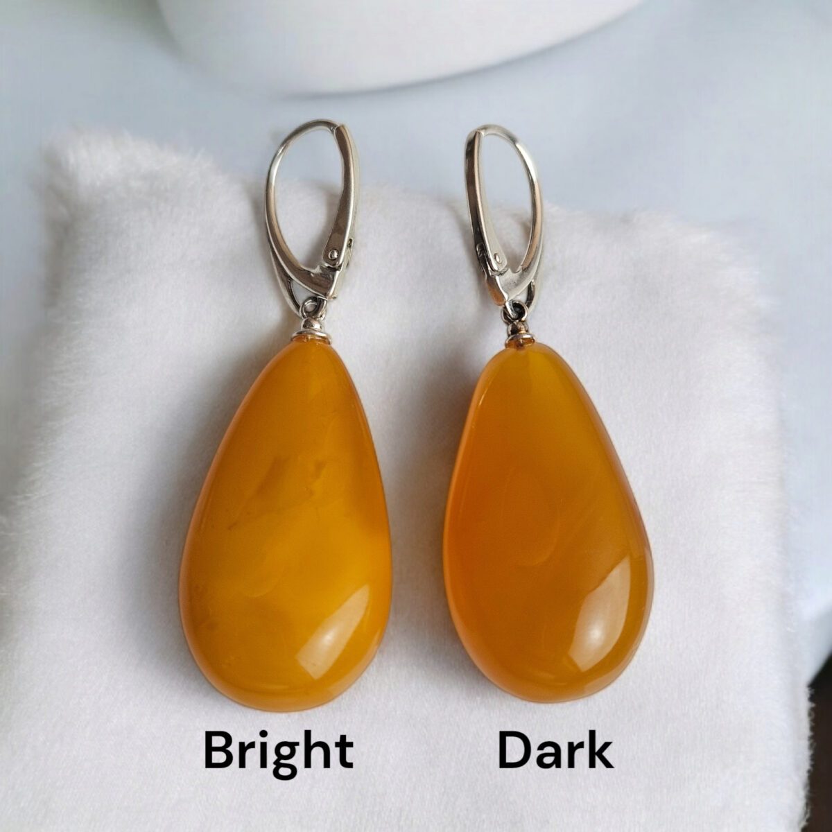 Vintage Natural Baltic Amber Earrings Teardrop Gemstone Large Drop Silver Antique Earrings Gift Women, Real Beeswax Amber Jewelry