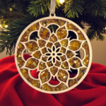 Large Blooming Amber Flower Ornament + Stand - Image 2