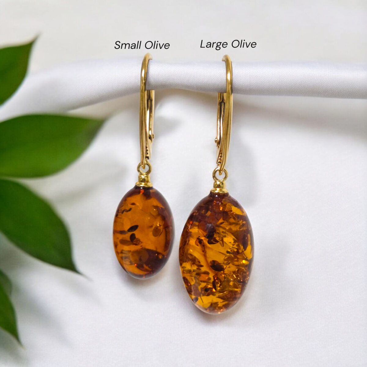 Classic Natural Honey Baltic Amber Gold Earrings Women, Small Large Olive Teardrop Short Drop Dangle Gemstone Every Day Jewellery