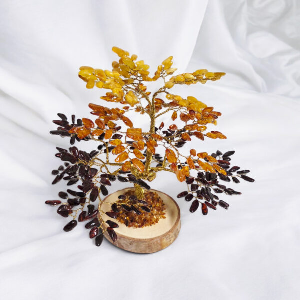 LARGE Handmade Baltic Amber Bonsai Tree Gift, Tree of Life Luck Happiness Crystal Gemstone Chakra Money Meditation Gifts