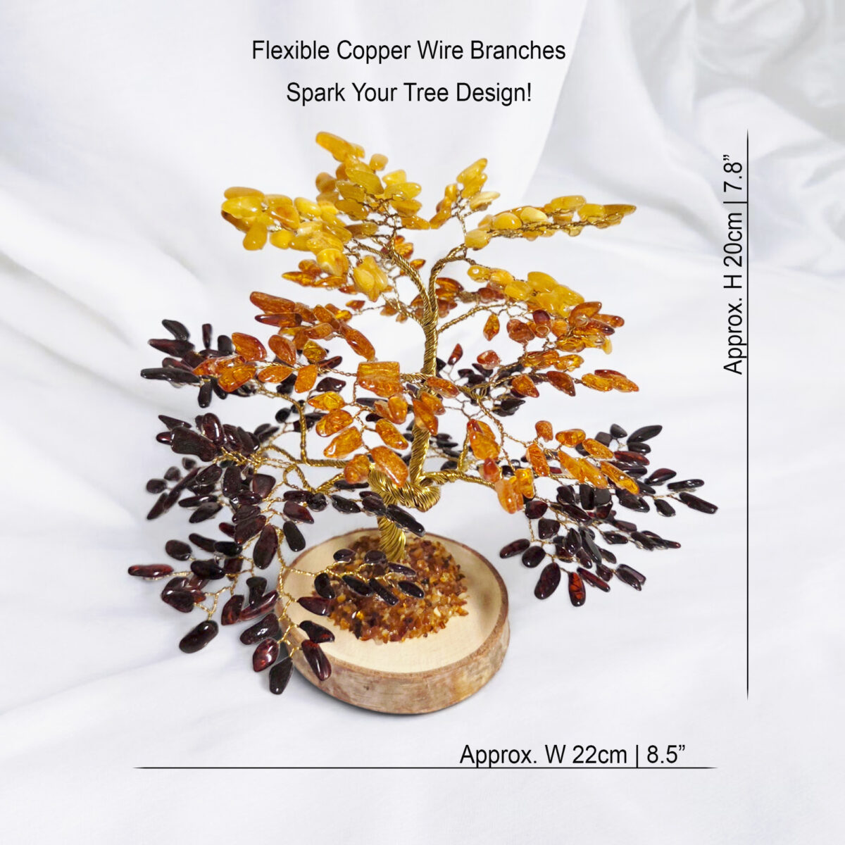 Large Amber Bonsai Tree "Rainbow" | 420 Leaves - Image 3