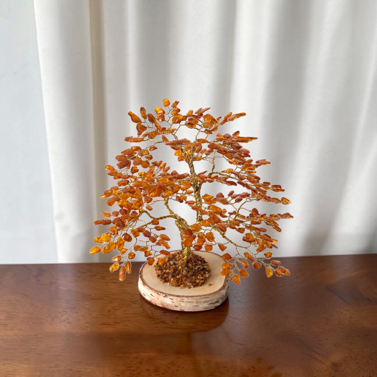 Large Amber Bonsai Tree "Honey" | 420 Leaves - Image 4