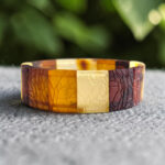 Elastic Amber Tree Bark Bangle Bracelet - Image 4