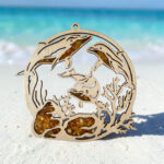 Magnetic Amber Dolphin Ornament - Image 2