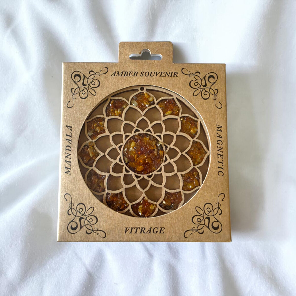 Magnetic Abstract Amber Flower Ornament - Image 2