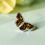 Baltic Amber Butterfly Pendant Necklace Silver, Small Dainty Butterfly Lover Jewellery Gift Women Girls