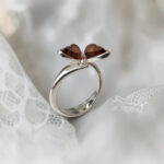 Adjustable Amber Butterfly Ring Silver - Image 3
