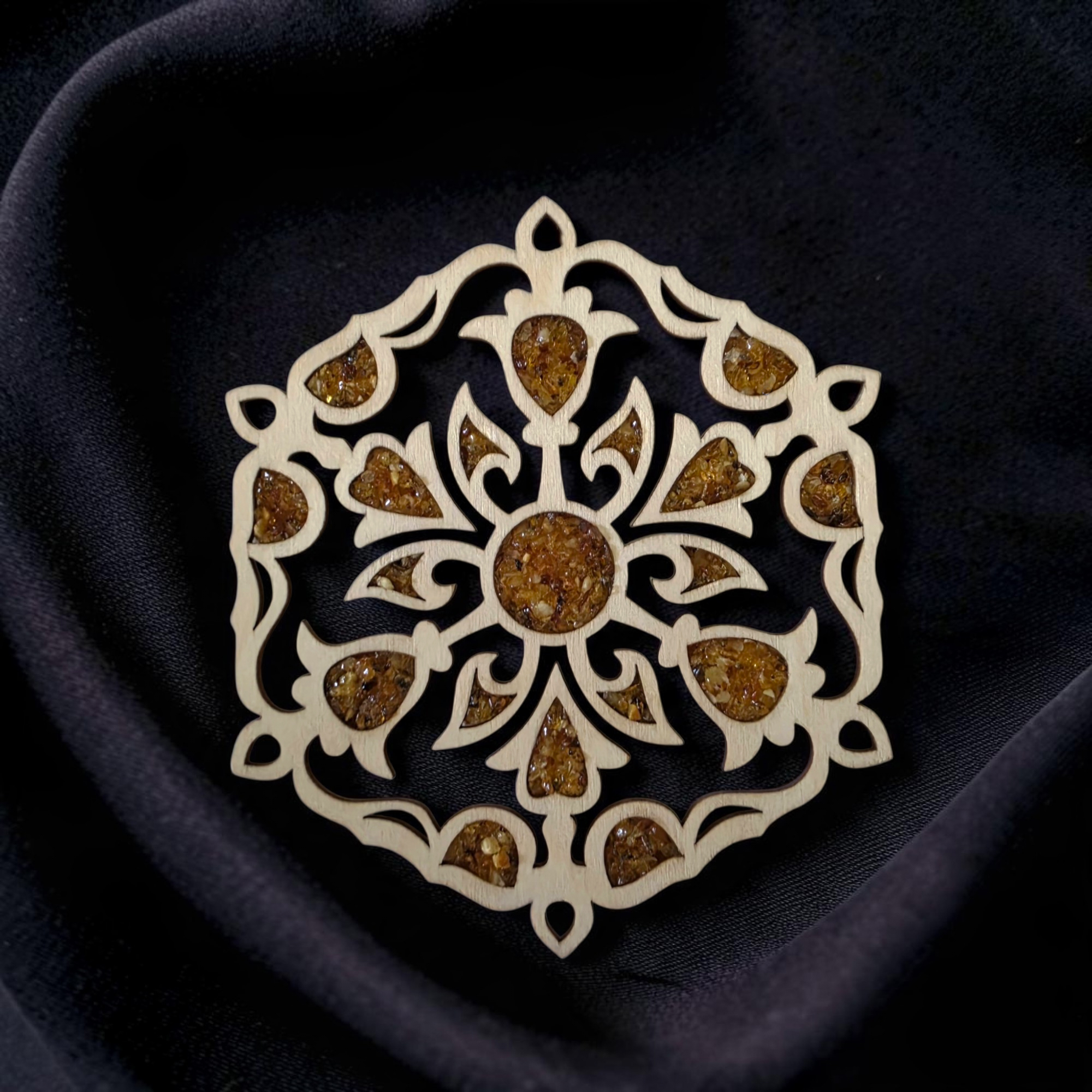 Flower-Christmas-Tree-Wooden-Home-Decorations-Amber-Wood-Suncatcher-Dreamcatchers-Window-Mandala-Ornament-Gemstone Christmas Tree Decor Meditation Gifts Flower Baltic Amber Suncatcher Window Ornament Charm Crystal Dreamcatcher, Amber Wood Gemstone Art