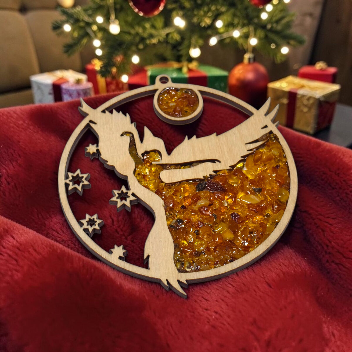 Magnetic Amber Ornament "Rising Phoenix Woman" - Image 2