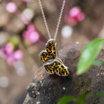 Carved Amber Butterfly Silver Pendant - Image 3